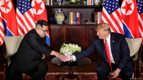 Donald Trump and Kim Jong-un in Singapore. Photo: K.Lim / Reuters