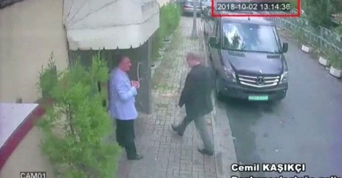 A still image taken from CCTV video and obtained by TRT World claims to show Saudi journalist Jamal Khashoggi as he arrives at the Saudi consulate in Istanbul, Turkey, on October 2. Source: Reuters