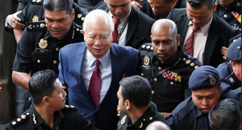 Former Malaysian prime minister Najib Razak arrives in court in Kuala Lumpur, Malaysia July 4, 2018. Photo: Lai Seng Sin / Reuters
