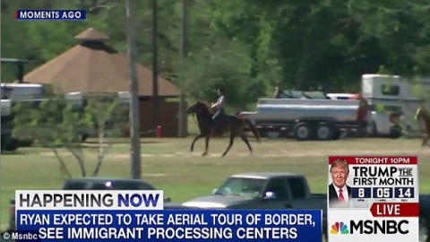 House speaker Paul Ryan tours Mexican border on horseback as Trump administration prepares for depor